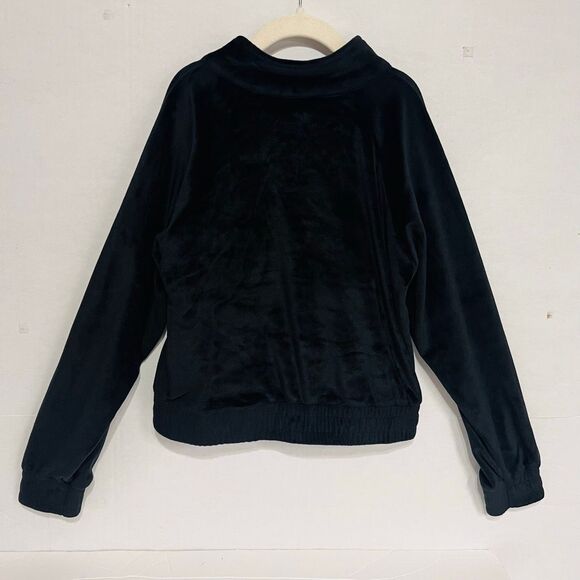 Guess Black Velour Zip Up Sweatshirt   Girls Size 10 - Picture 2 of 4